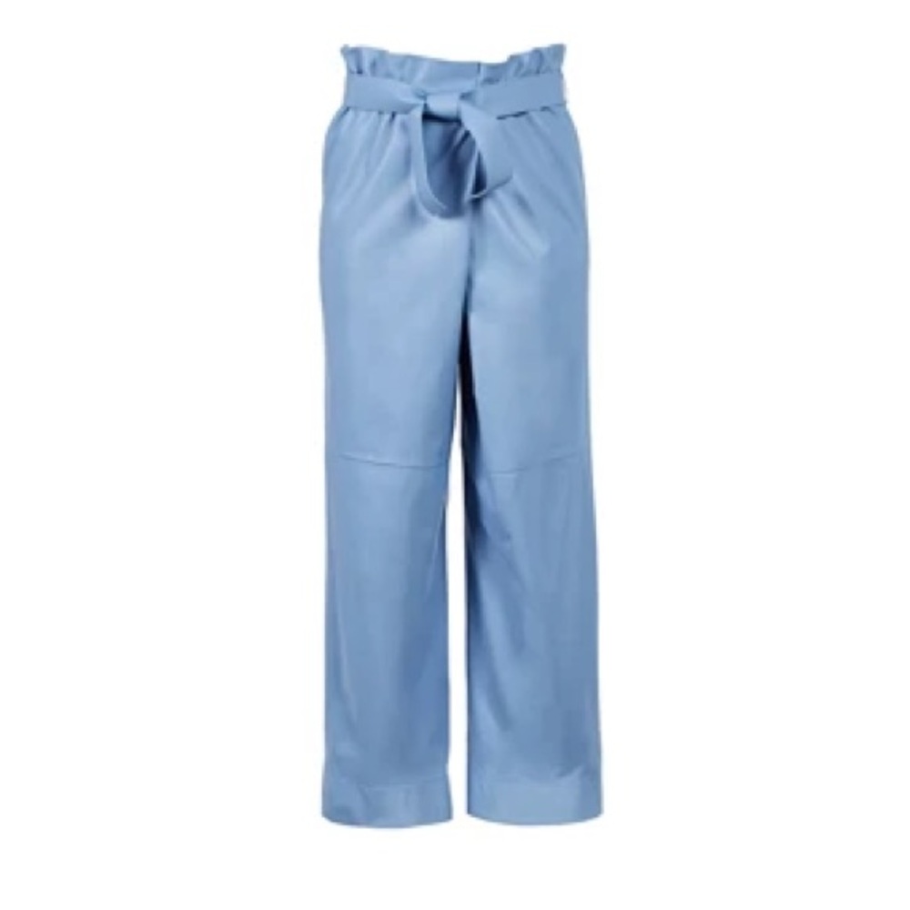 NWT Salvatore Ferragamo Chambray Women's Wide-Leg Trousers | EU 46 | US 12